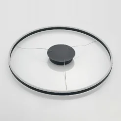 Lámpara colgante LED Arcchio Albiona, negra, 1 anillo, Ø 80 cm