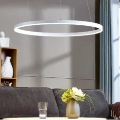 Lámpara colgante LED Arcchio Albiona, blanca, 1 anillo, Ø 80 cm