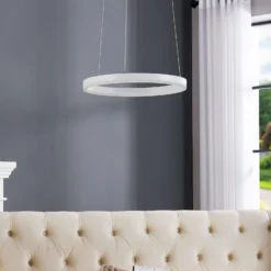 Lámpara colgante LED Arcchio Albiona, blanca, 1 anillo, Ø 40 cm