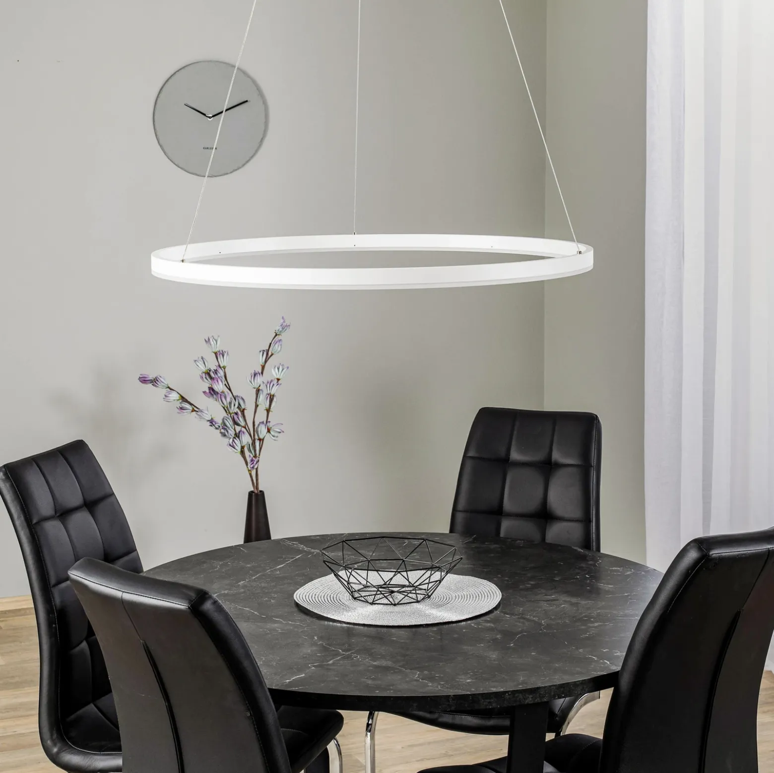 Lámpara colgante LED Arcchio Albiona, blanca, 1 anillo, Ø 80 cm