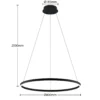 Lámpara colgante LED Arcchio Albiona, negra, 1 anillo, Ø 80 cm