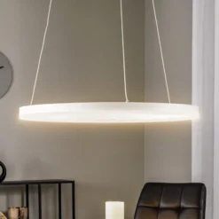 Lámpara colgante LED Arcchio Albiona, blanca, 1 anillo, Ø 60 cm