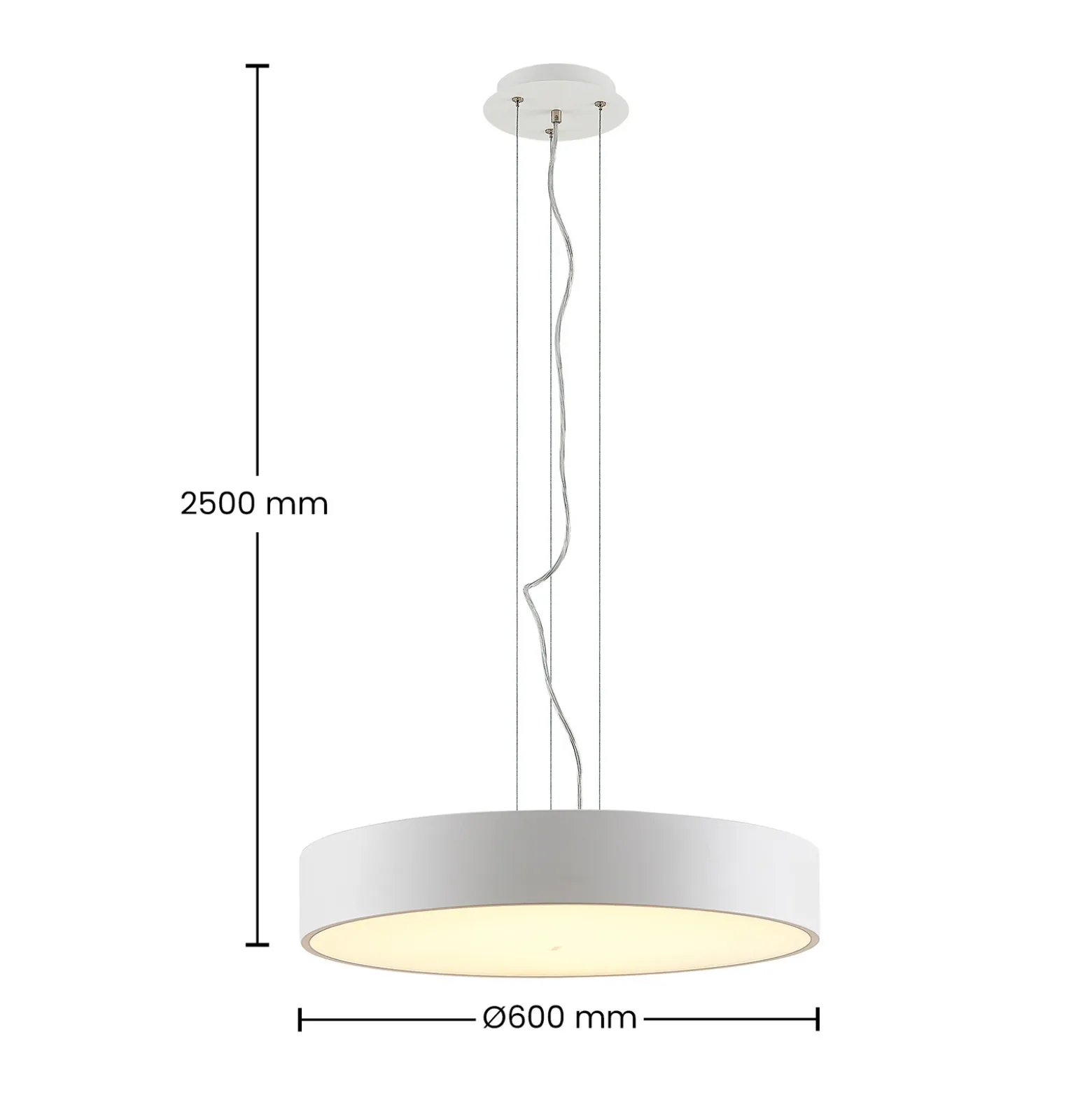 Lámpara colgante LED Arcchio Noabelle, Ø 60 cm, blanca, metal