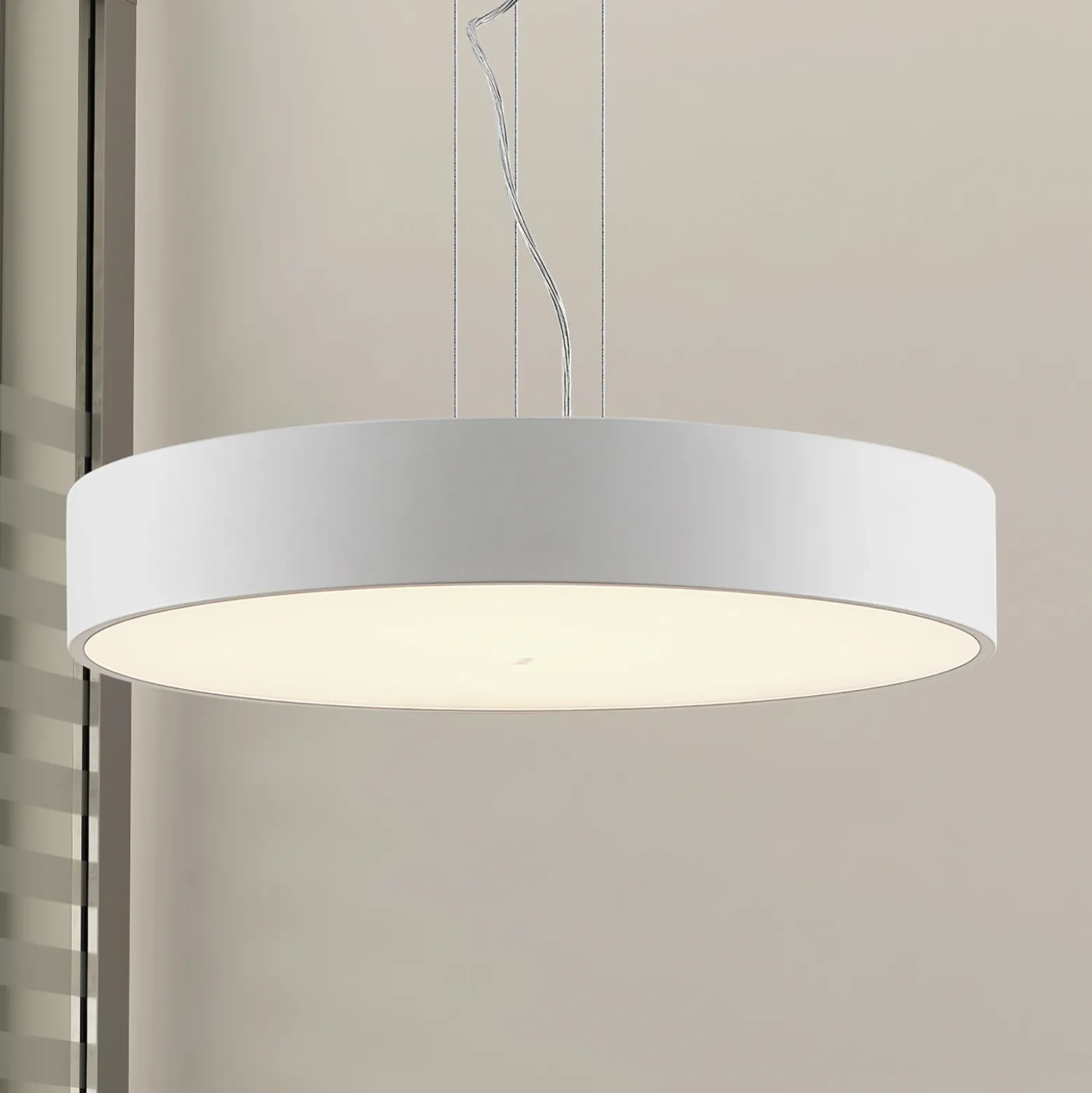 Lámpara colgante LED Arcchio Noabelle, Ø 60 cm, blanca, metal