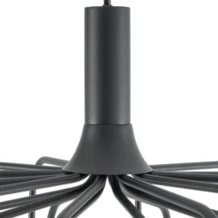 Lámpara colgante LED Ariadne de Lucande, Ø 57 cm, negro mate, 20 lámparas.