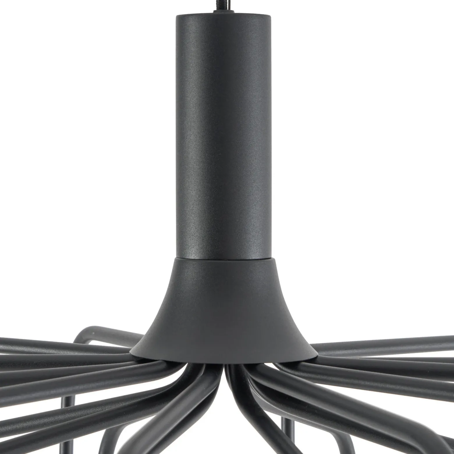 Lámpara colgante LED Ariadne de Lucande, Ø 57 cm, negro mate, 20 lámparas.