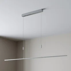 Lámpara colgante LED Arnik de Lucande, 180 cm, color níquel, atenuable