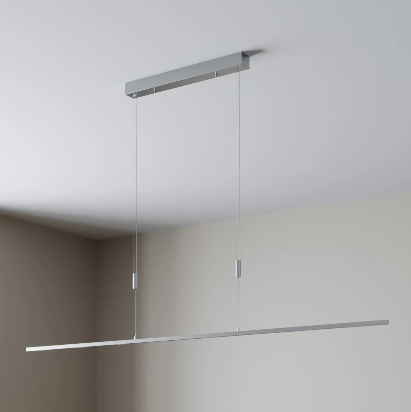 Lámpara colgante LED Arnik de Lucande, 180 cm, color níquel, atenuable