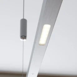 Lámpara colgante LED Arnik de Lucande, 180 cm, color níquel, atenuable