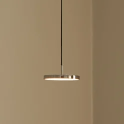 lámpara colgante LED Asteria Micro de UMAGE, acero pulido, Ø 15 cm