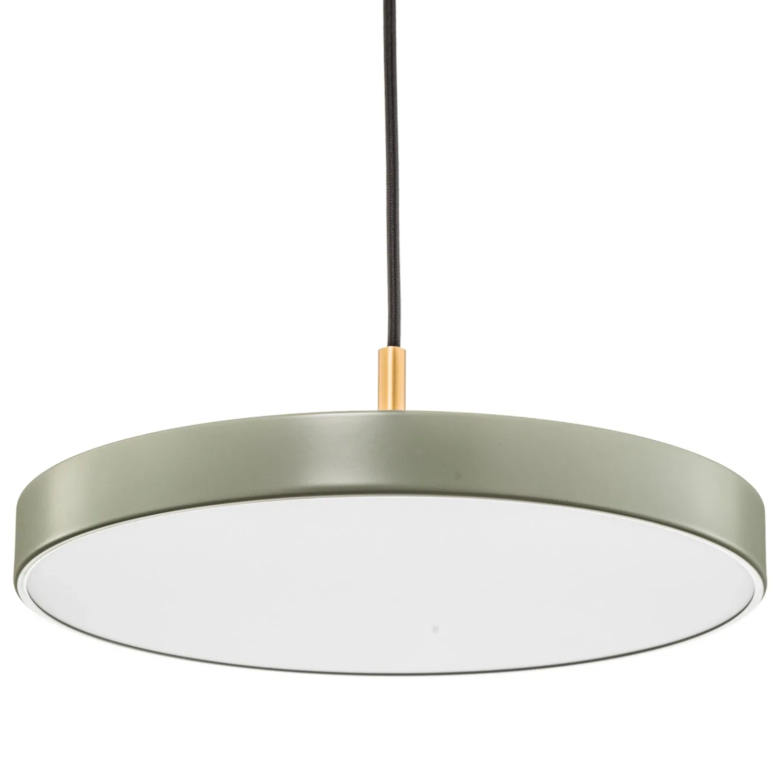 Lámpara colgante LED Asteria Mini de UMAGE, verde claro/latón, Ø 31 cm