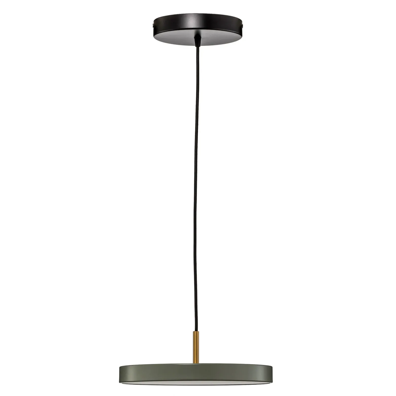 Lámpara colgante LED Asteria Mini de UMAGE, verde claro/latón, Ø 31 cm