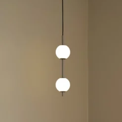 Lámpara colgante LED Audrey de UMAGE, color acero, 2 luces, Ø 12 cm