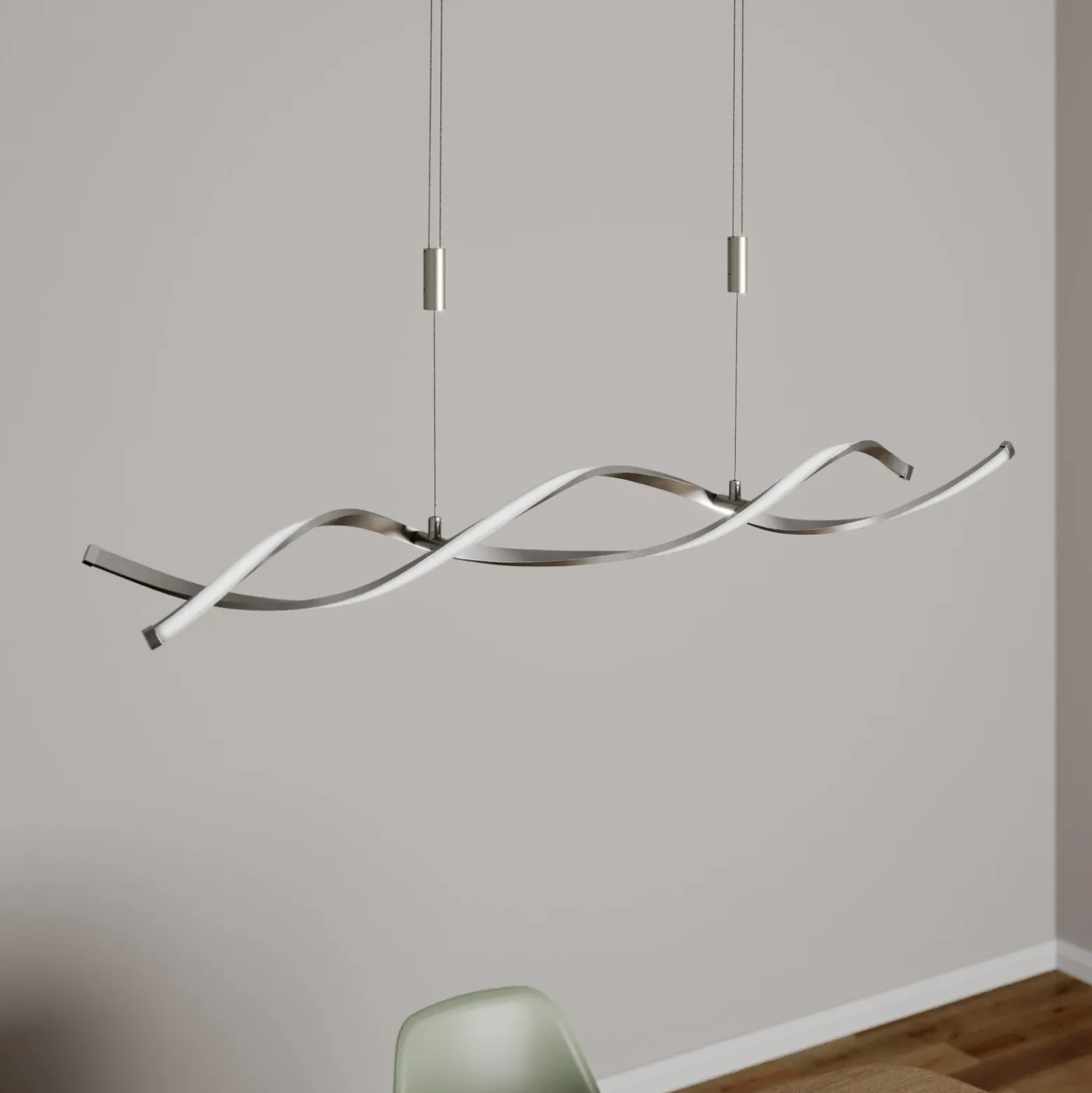 Lámpara colgante LED Auron de Lindby, color níquel, metal, atenuable