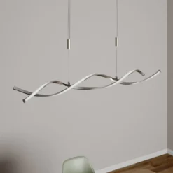 Lámpara colgante LED Auron de Lindby, color níquel, metal, atenuable