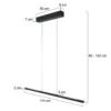Lámpara colgante LED Bande, arriba/abajo, negra, 120 cm, CCT, atenuador