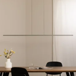 Lámpara colgante LED BAR, verde oliva, longitud 150 cm, metal, 32 W