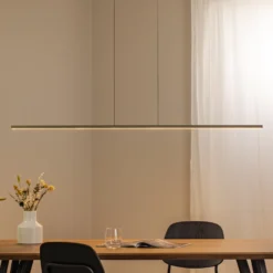 Lámpara colgante LED BAR, verde oliva, longitud 150 cm, metal, 32 W