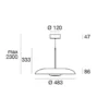 lámpara colgante LED Basin_P, blanca, metal, Ø 49 cm, IP40