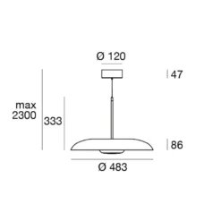 lámpara colgante LED Basin_P, negra, metal, Ø 49 cm, IP40