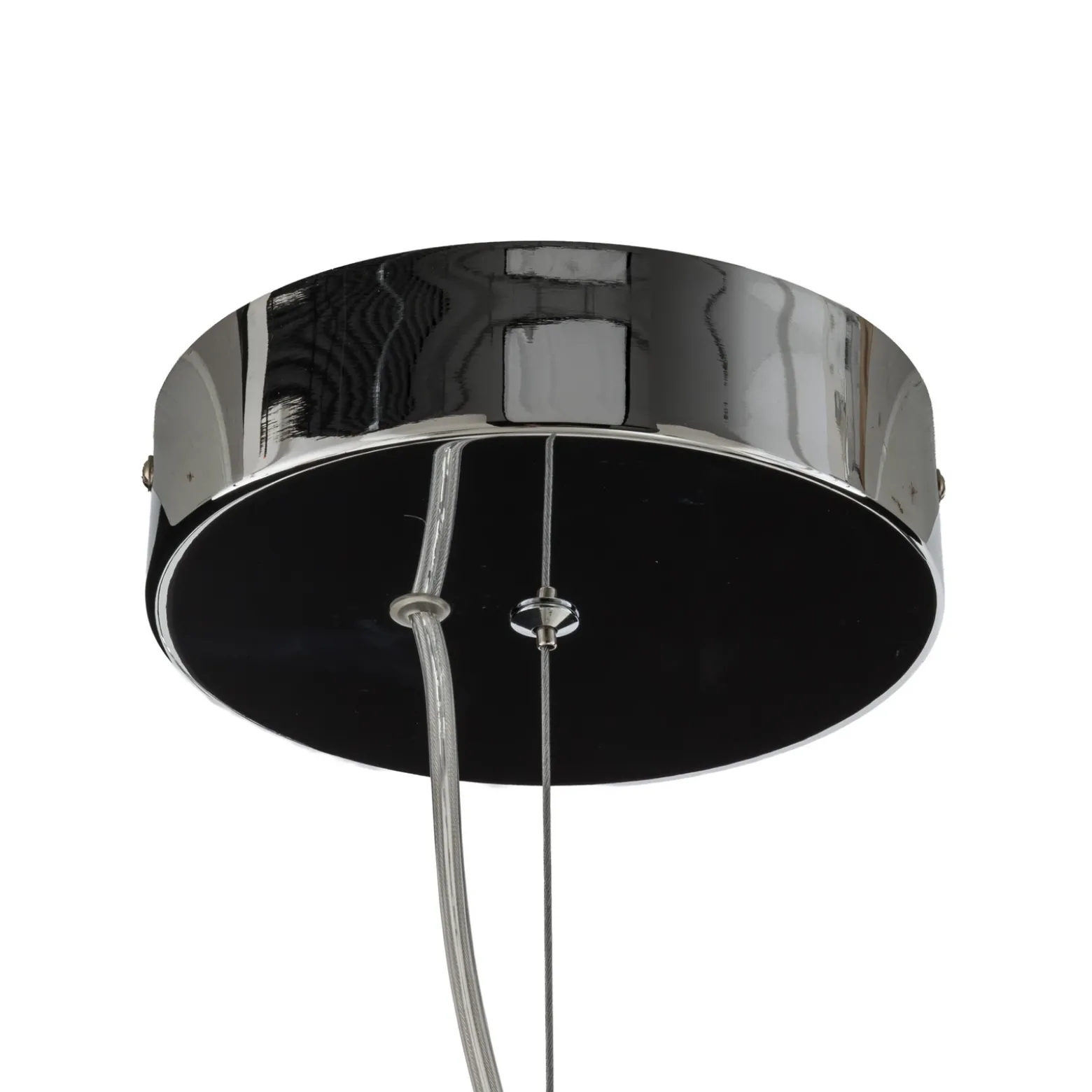 Lámpara colgante LED Bolla, cromada/gris humo, cristal, longitud 79,5 cm