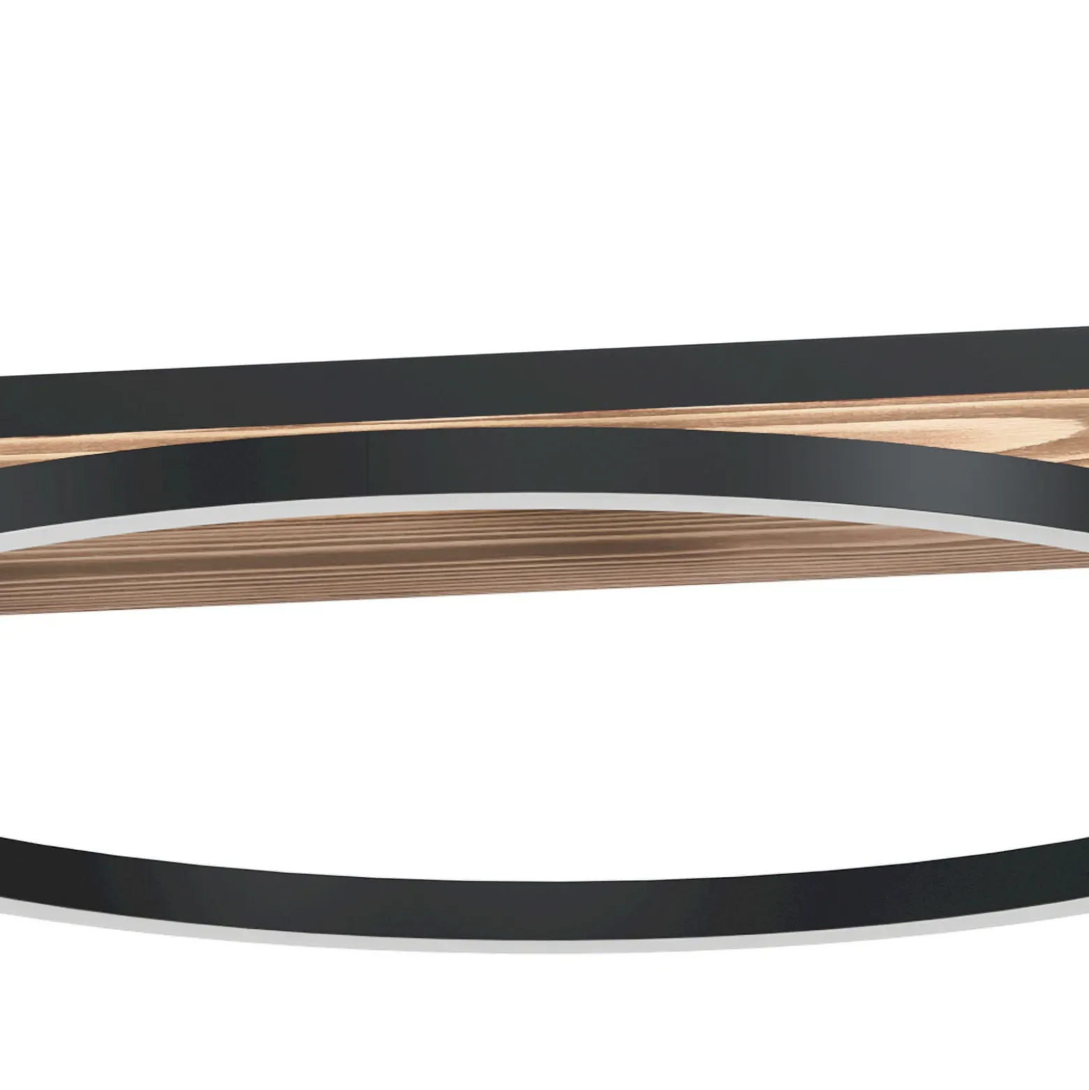 Lámpara colgante LED Boyal, marrón, longitud 101 cm, madera, 3 luces.