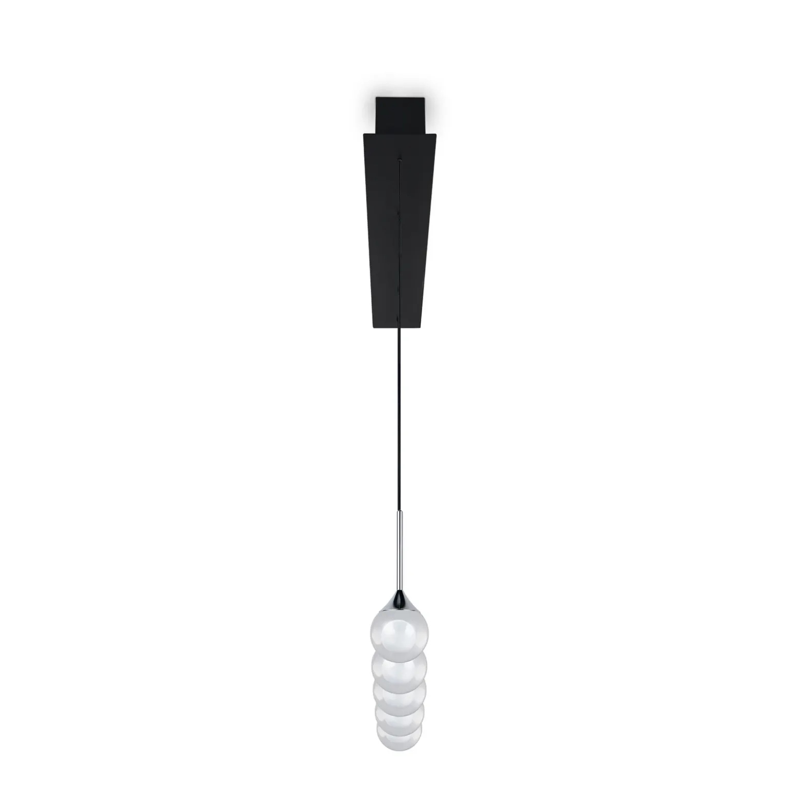 Lámpara colgante LED Calista, cromada, longitud 100 cm, metal/cristal, 5 luces