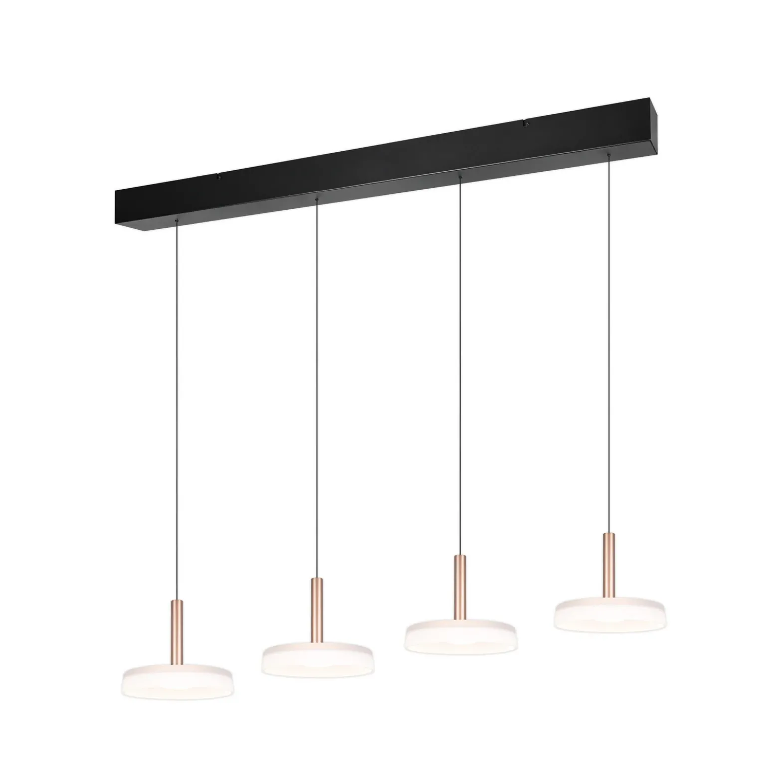 Lámpara colgante LED Celeste blanco/marrón 115 cm 4 luces de cristal atenuables