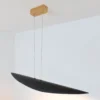 Lámpara colgante LED Chiasso, negro-marrón/oro