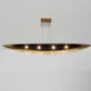 Lámpara colgante LED Chiasso, negro-marrón/oro