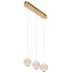 Lámpara colgante LED Cintra, angular, transparente/oro, acrílico