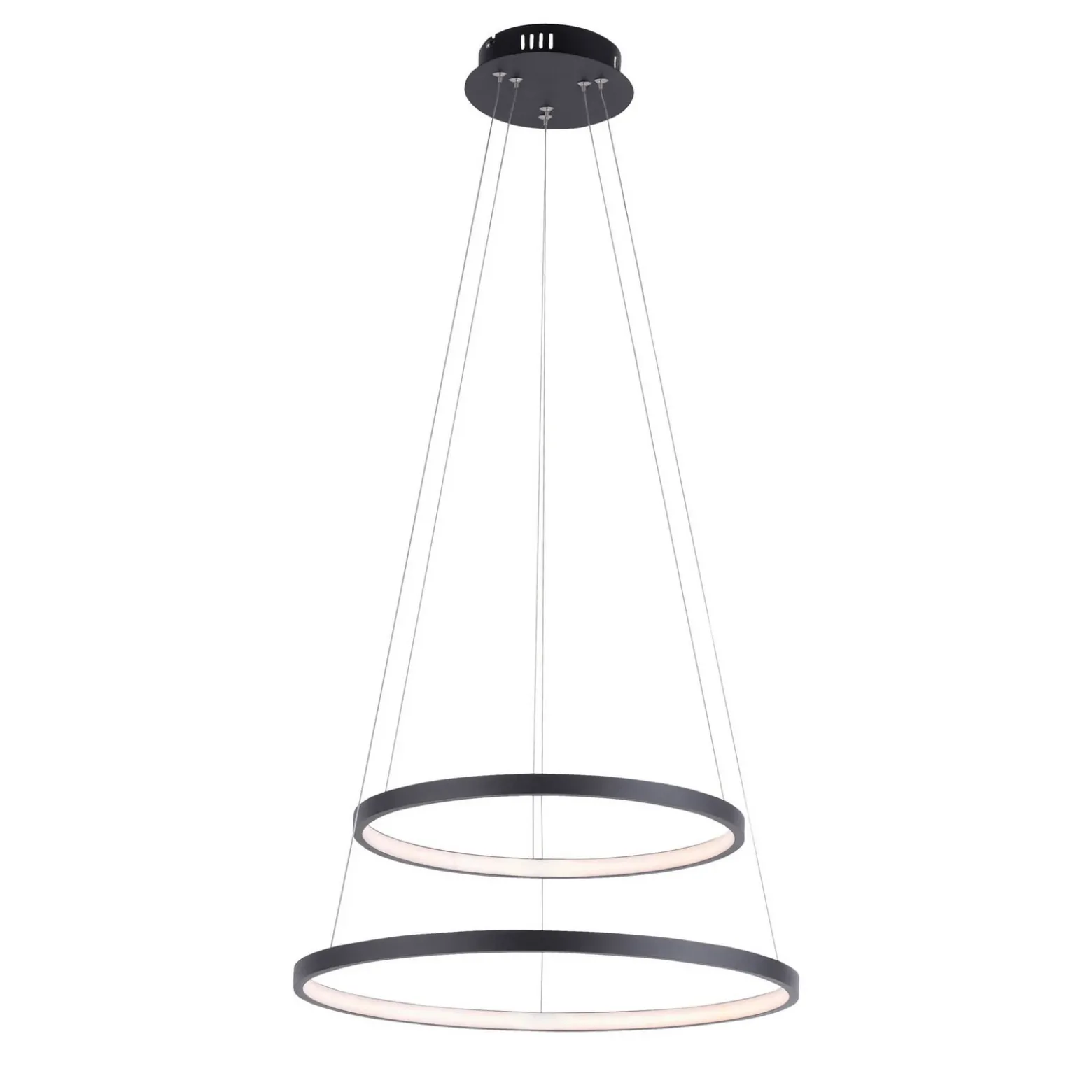 Lámpara colgante LED Circle, antracita, versión de 2 luces