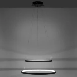 Lámpara colgante LED Circle, antracita, versión de 2 luces