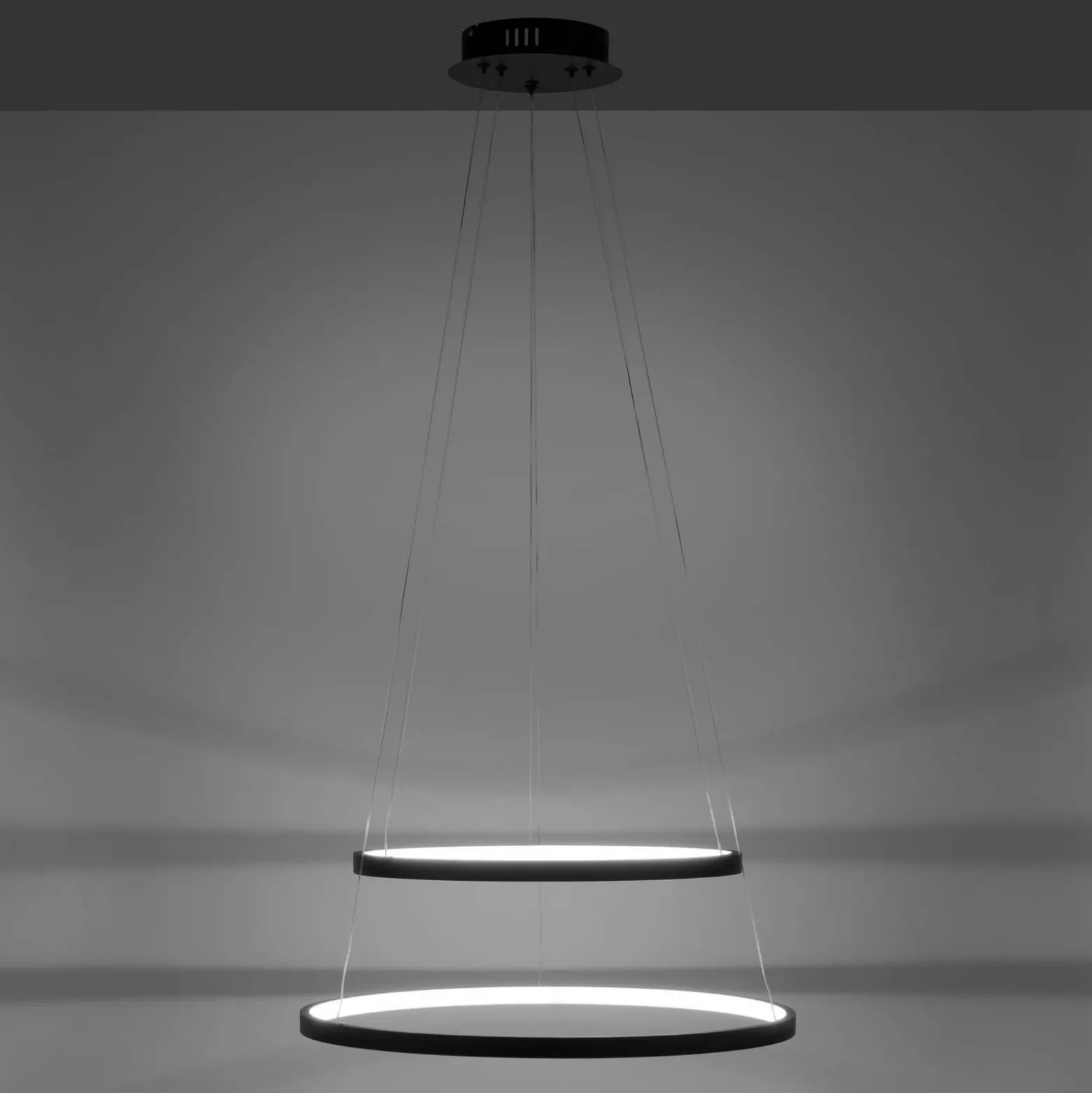 Lámpara colgante LED Circle, antracita, versión de 2 luces