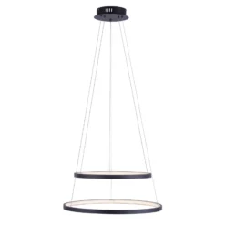 Lámpara colgante LED Circle, antracita, versión de 2 luces