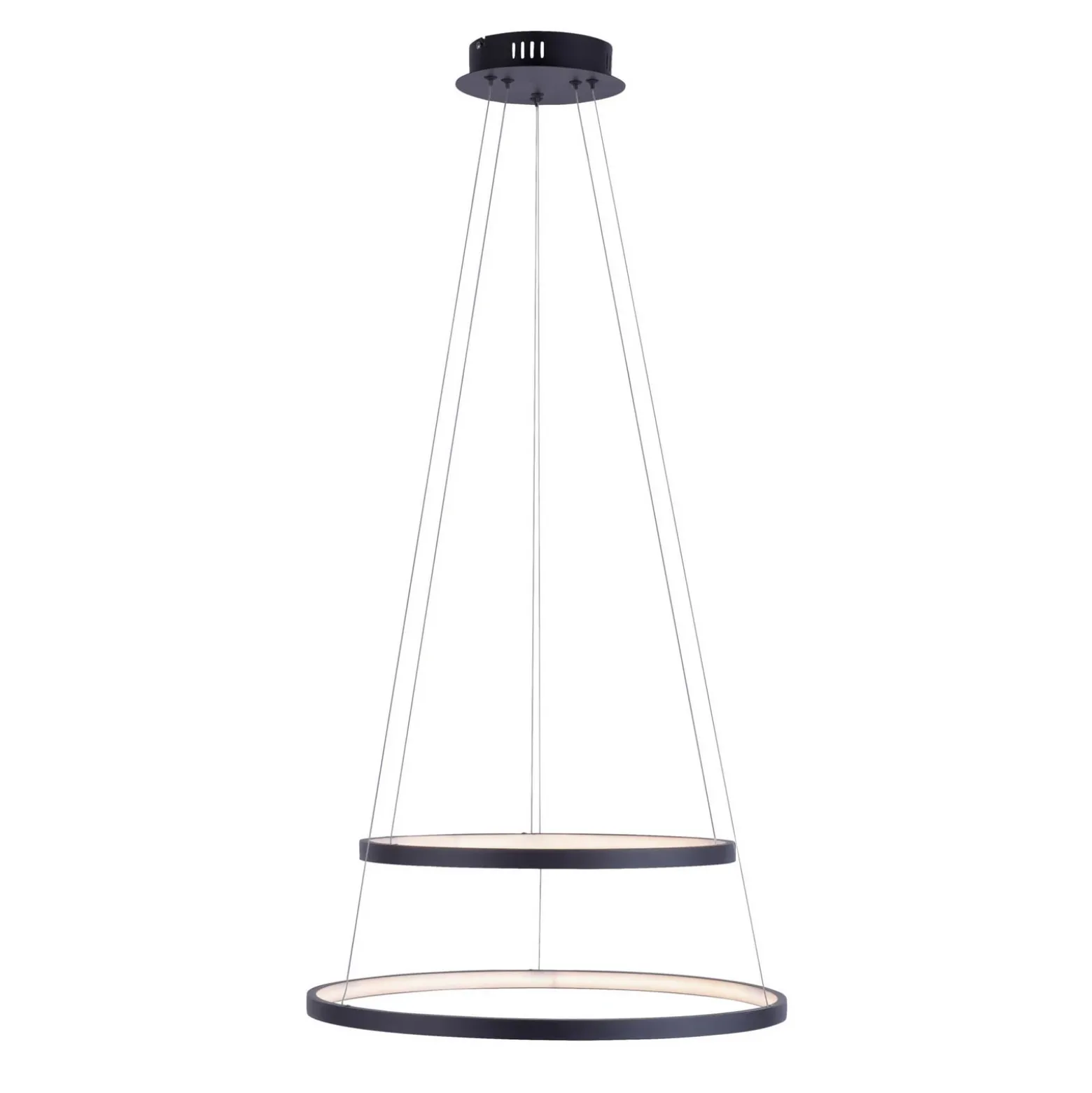 Lámpara colgante LED Circle, antracita, versión de 2 luces