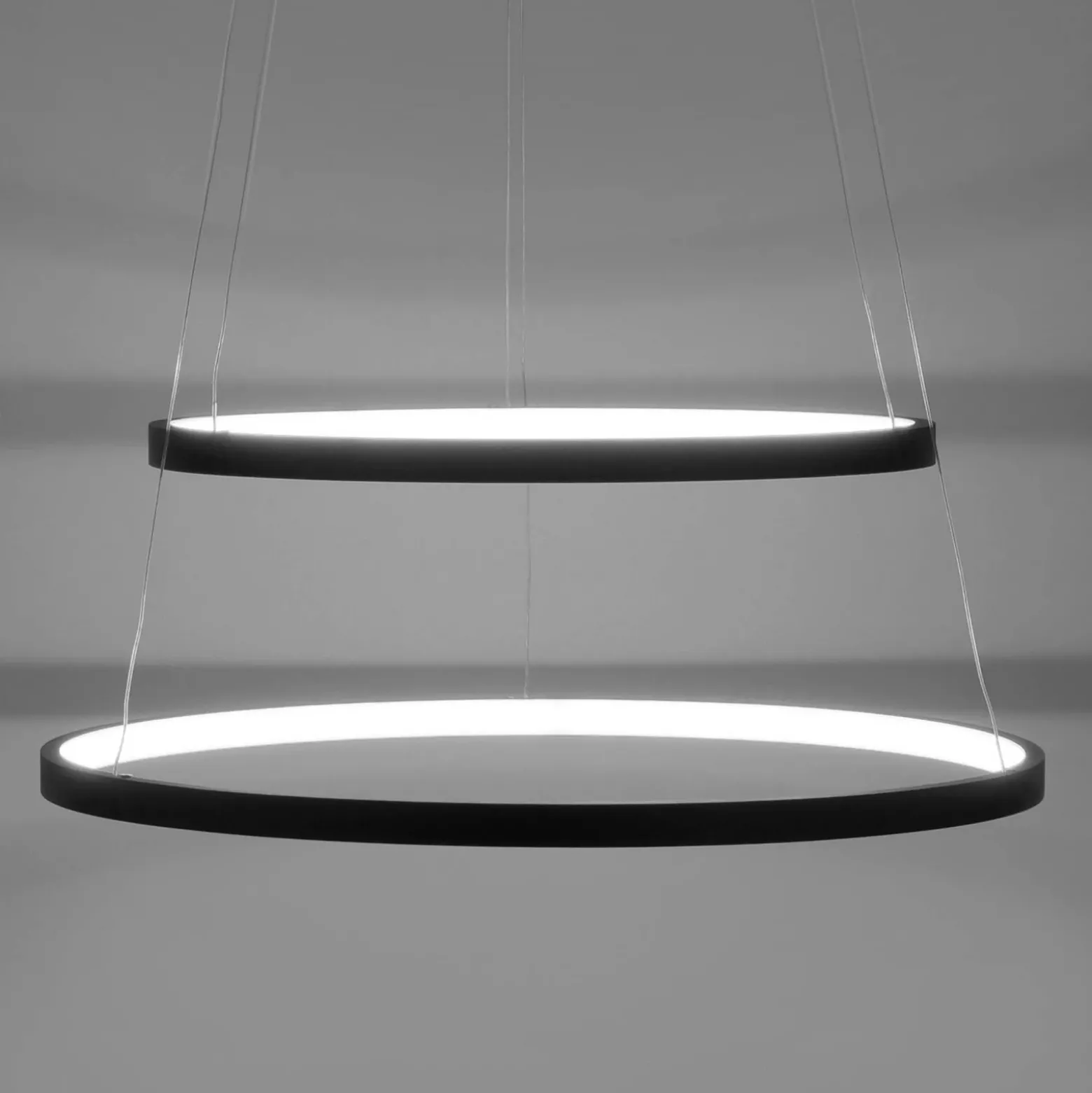 Lámpara colgante LED Circle, antracita, versión de 2 luces