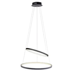 Lámpara colgante LED Circle, antracita, versión de 2 luces