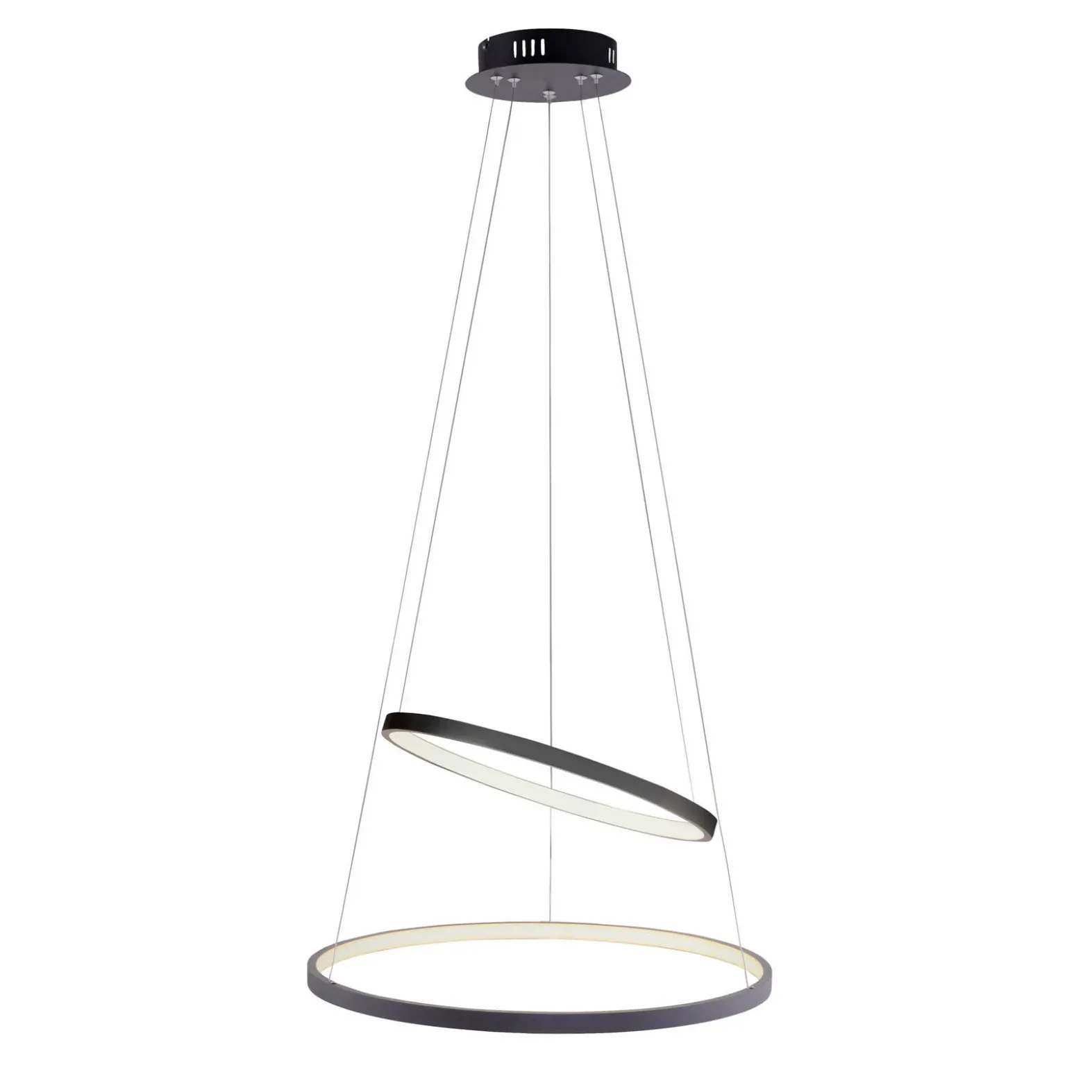 Lámpara colgante LED Circle, antracita, versión de 2 luces