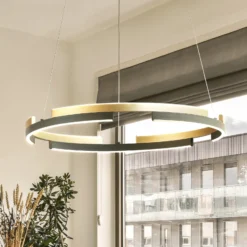 Lámpara colgante LED Circly, metal, control remoto, CCT, atenuable