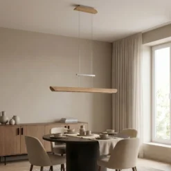 Lámpara colgante LED Colombia S, roble natural