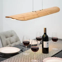 Lámpara colgante LED Colombia XL, roble nudoso
