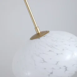 Lámpara colgante LED Confetti, Ø 25 cm, dorado/blanco, cristal