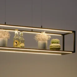 Lámpara colgante LED Conni de Paul Neuhaus, negra, 105 cm