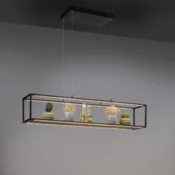 Lámpara colgante LED Conni de Paul Neuhaus, negra, 105 cm