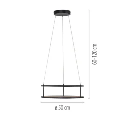 Lámpara colgante LED Conni de Paul Neuhaus, negra, Ø 50 cm