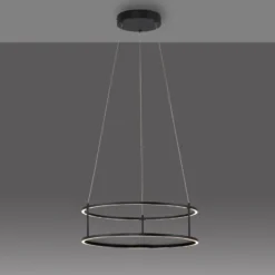 Lámpara colgante LED Conni de Paul Neuhaus, negra, Ø 50 cm