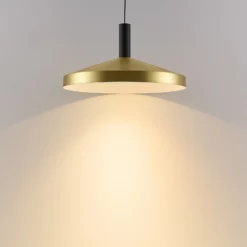 Lámpara colgante LED con riel LORA III, latón, Ø 36 cm, 40°, CCT, trifásica