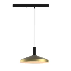 Lámpara colgante LED con riel LORA III, latón, Ø 36 cm, 40°, CCT, trifásica