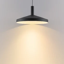 Lámpara colgante LED con riel LORA III, negra, Ø 36 cm, 40°, CCT, trifásica